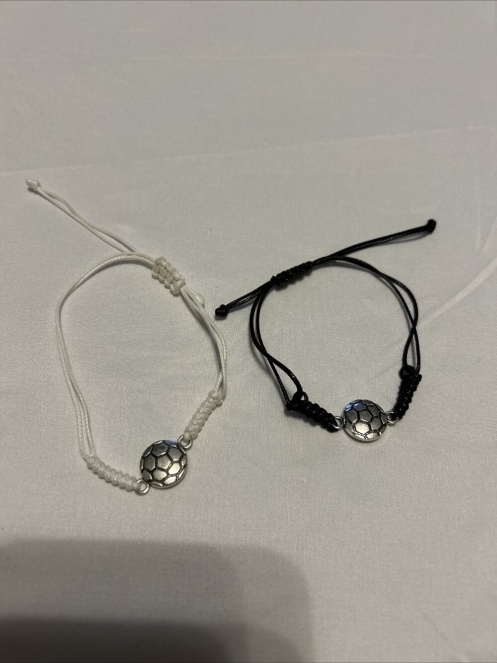 Wax Thread Alloy Woven Soccer  Party Gift Bracelets Anklet Ajustable Set Of 2
